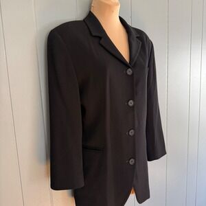 Vtg 90s Philippe Adec Wool Blazer Size 6‎ CBK French Minimalist Bergdorf Goodman